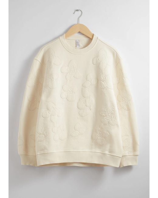 & Other Stories Natural Floral Jacquard Sweatshirt