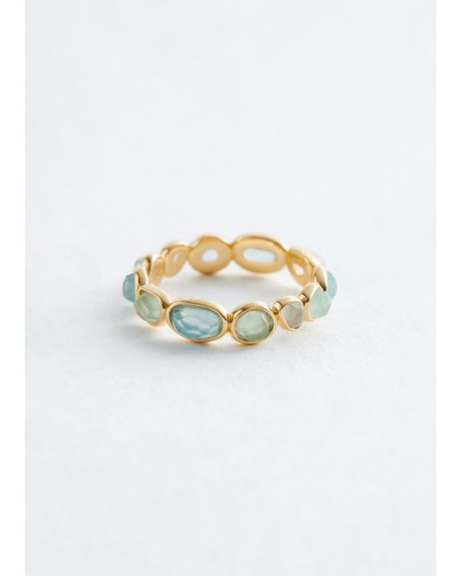 & Other Stories White Organic Glass Stone Ring
