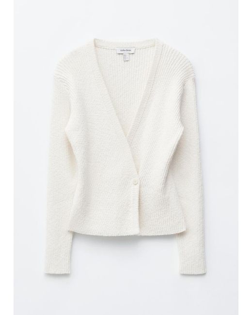 & Other Stories White Ribbed Cardigan