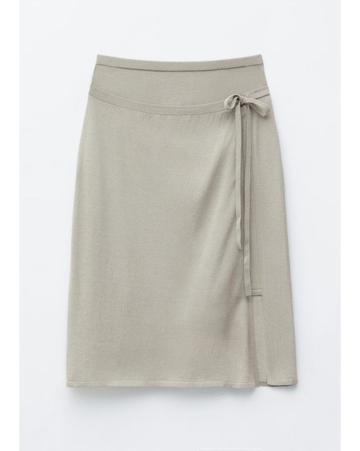 & Other Stories Gray Wrap Midi Skirt