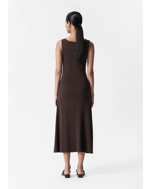 & Other Stories White Buckle-Detailed Midi Dress
