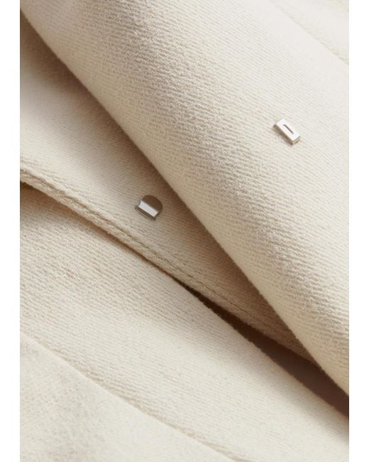 & Other Stories Natural Funnel-Sleeve Wrap-Front Blazer