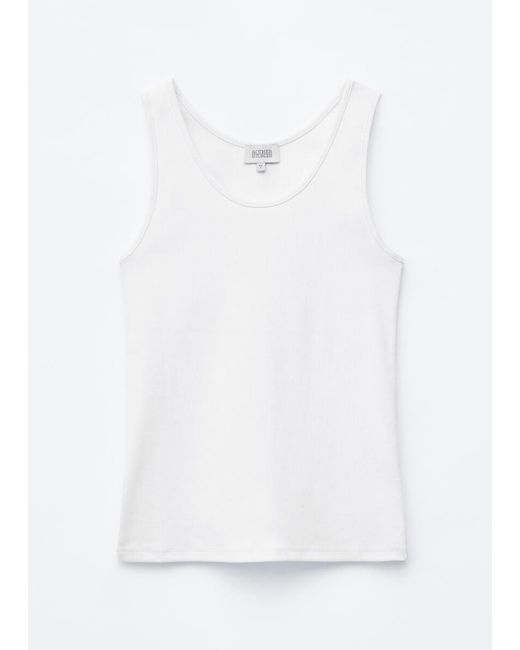 & Other Stories White Ribbed Cotton Tank Top
