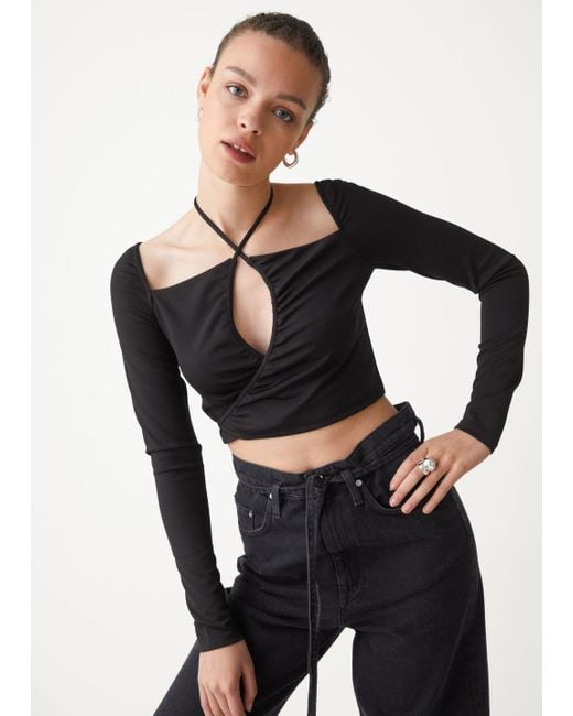 & Other Stories Cut-out Halter Top in Black - Lyst