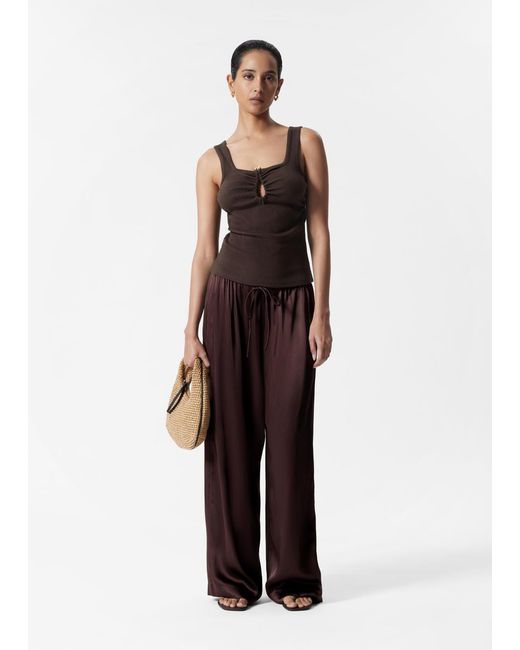 & Other Stories Black Buckle-Detailed Tank Top