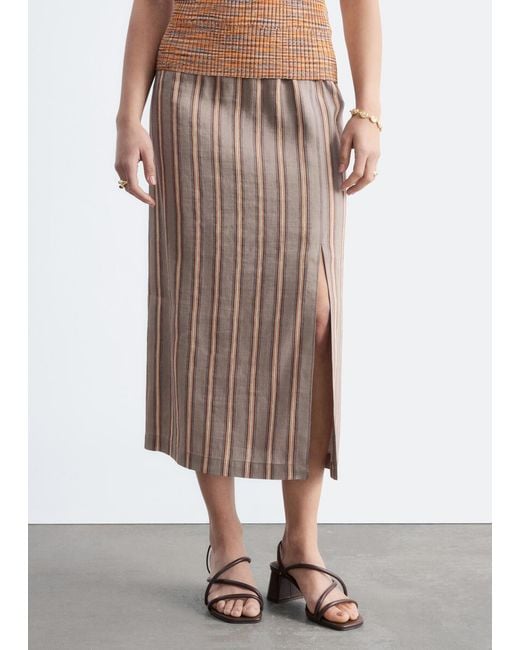 & Other Stories White Midi Skirt