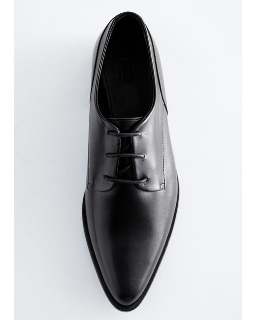 & Other Stories White Leather Derby Shoes