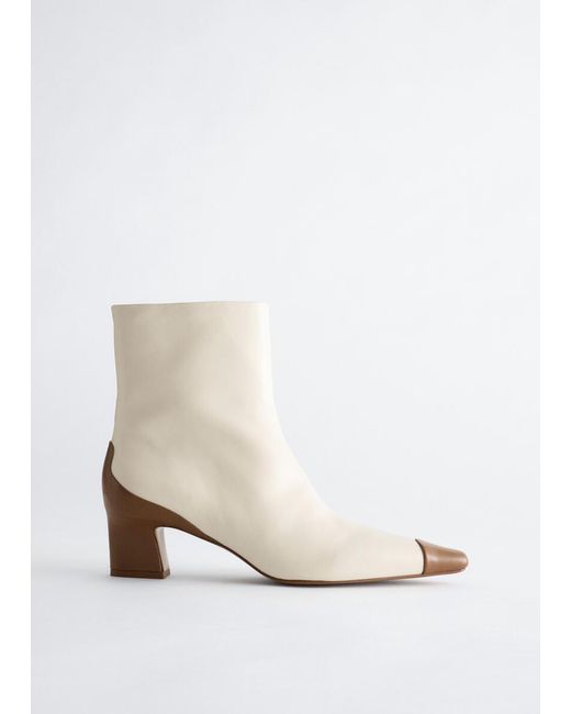 & Other Stories Natural Leather Ankle Boots