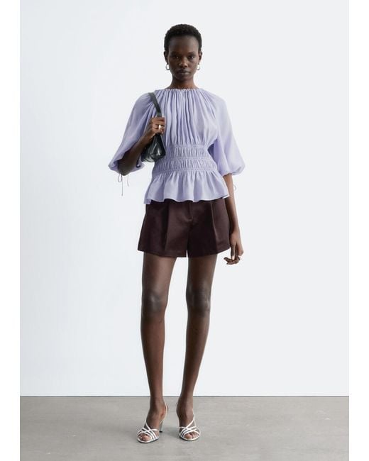& Other Stories White Smocked Blouse