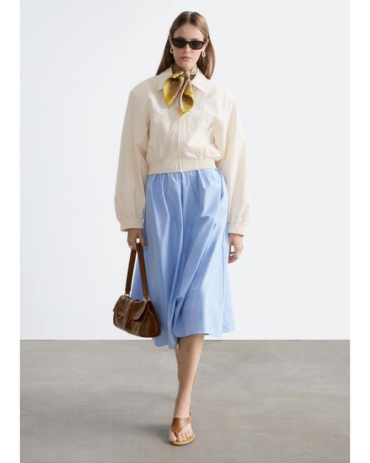 & Other Stories Blue Zip-Front Short Jacket