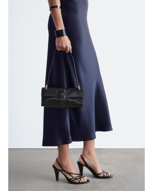 & Other Stories Blue Leather Ring Sandals