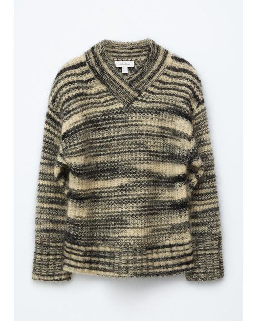 & Other Stories Green Mohair-Blend V-Neck Jumper