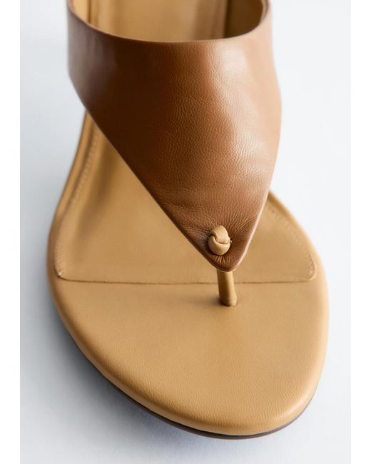 & Other Stories Brown Leather Kitten Heels