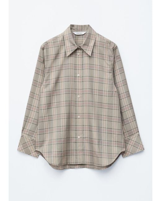 & Other Stories White Oversized Checked Shirt