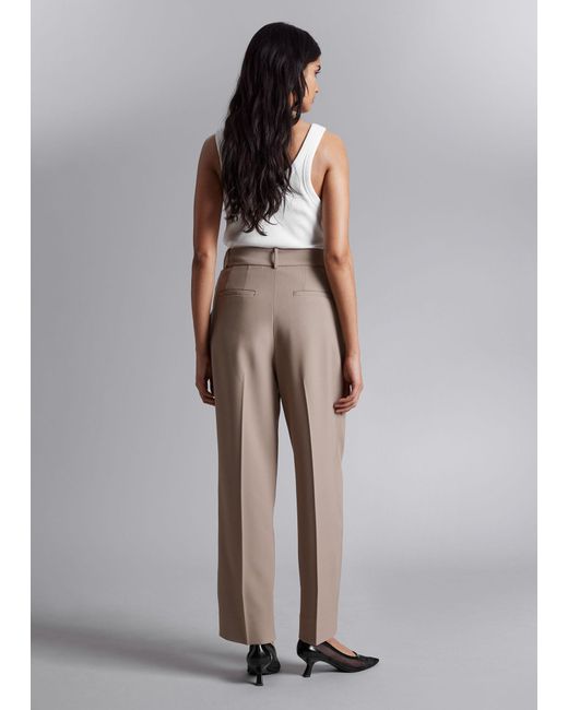 & Other Stories Gray Tailored Tapered Trousers