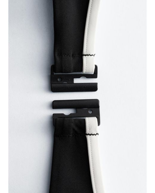 & Other Stories Black Tie-Front Bandeau Bikini Top