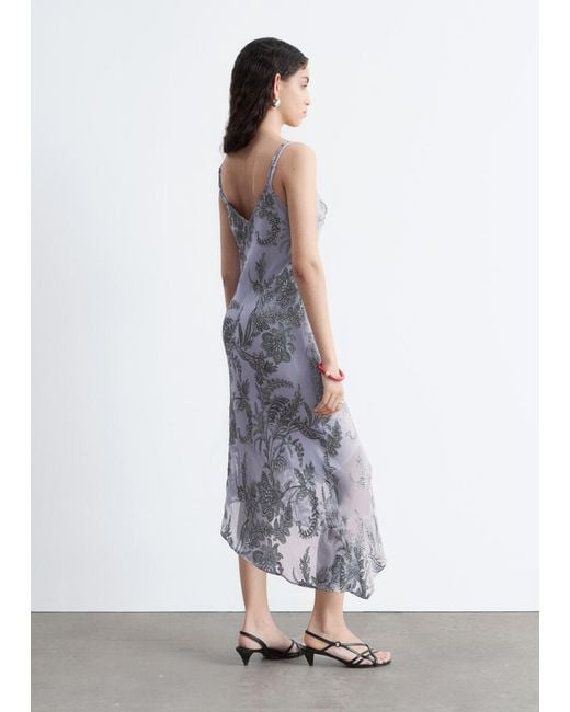 & Other Stories White Floral Strap Midi Dress