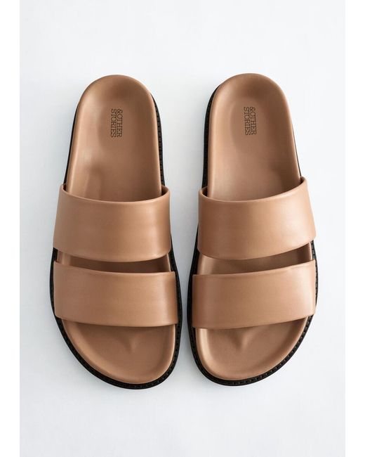 & Other Stories White Leather Sandals