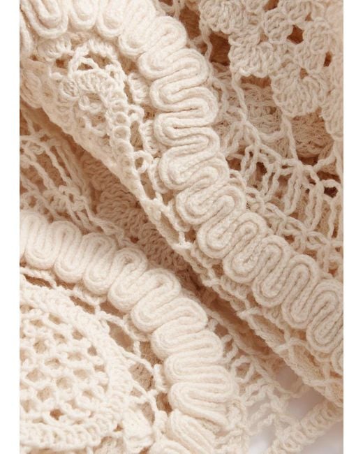 & Other Stories Natural Paisley-Crochet Blouse
