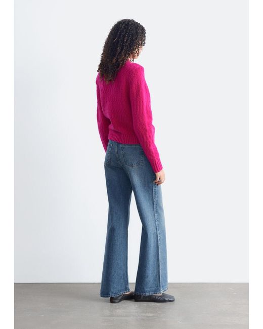 & Other Stories Red Wool-Cotton Bouclé Jumper