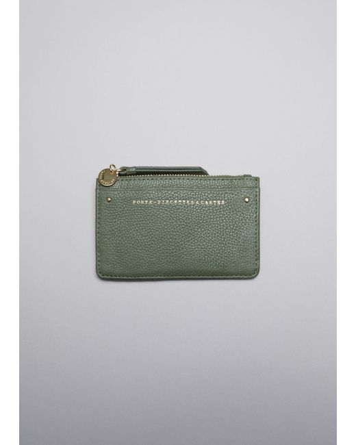 & Other Stories Green Leather Card Wallet