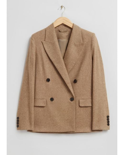 & Other Stories Natural Tailored Tweed Blazer