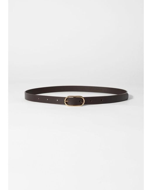 & Other Stories White Slim Leather Belt
