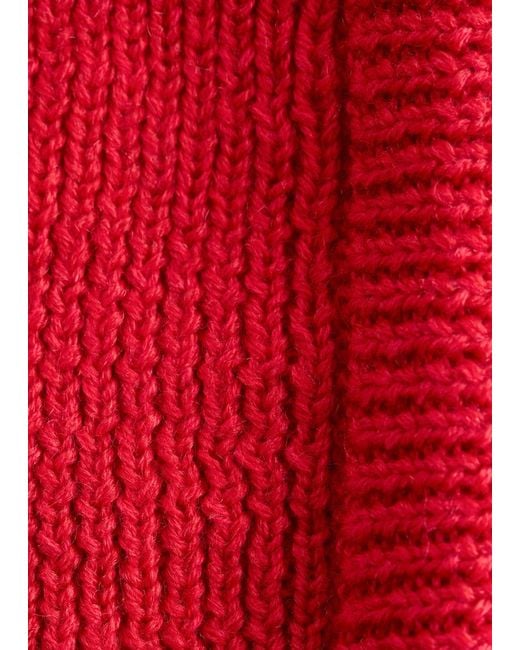 & Other Stories Red Oversized Wool Balaclava