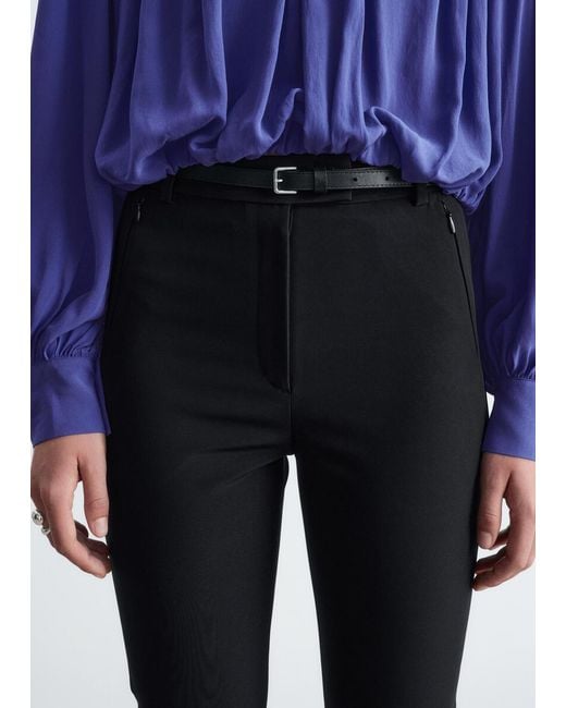 & Other Stories Blue Zip Pocket Tailored Trousers