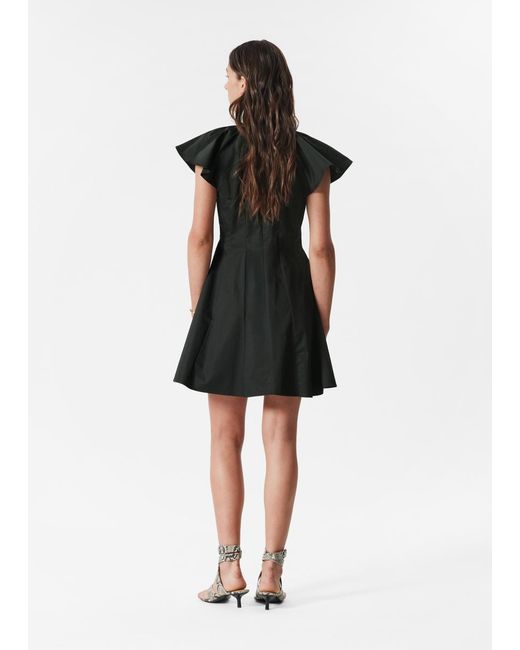 & Other Stories Black Flared Mini Dress