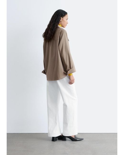 & Other Stories Natural Structured Wool-Cotton Shirt