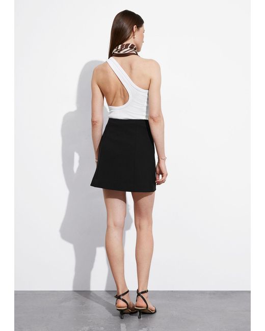 & Other Stories Black A-line Mini Skirt