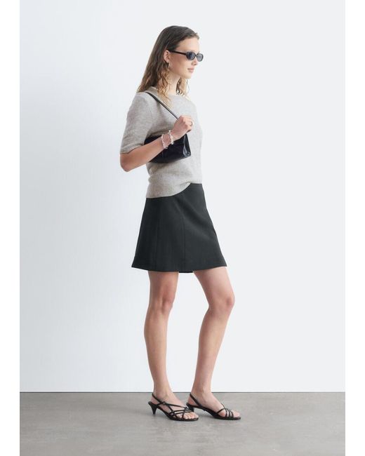 & Other Stories Black High-Waist Mini Skirt