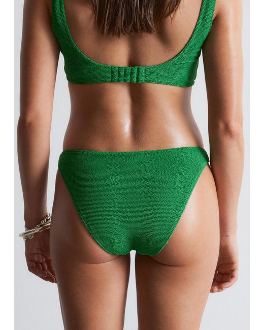 & Other Stories Green Textured Bikini Briefs