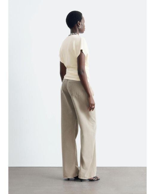& Other Stories Natural Draped Cowl-Neck Top