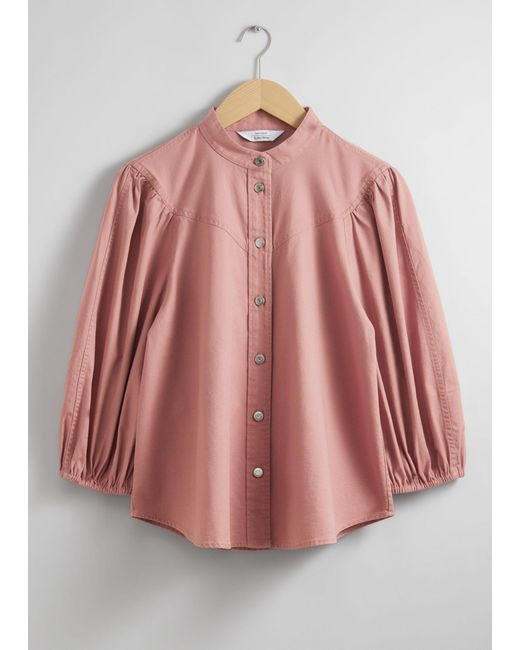 & Other Stories Pink Collared Blouse