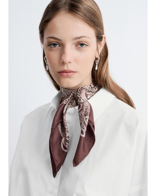 & Other Stories White Tie-Detail Mini Shirt Dress