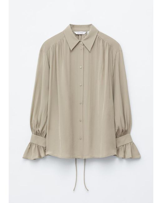 & Other Stories Natural Tie-Back Gathered Blouse
