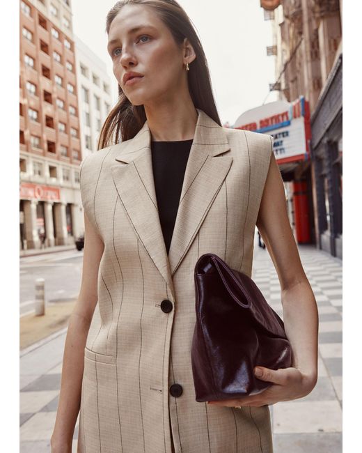 & Other Stories Natural Linen-blend Blazer Waistcoat