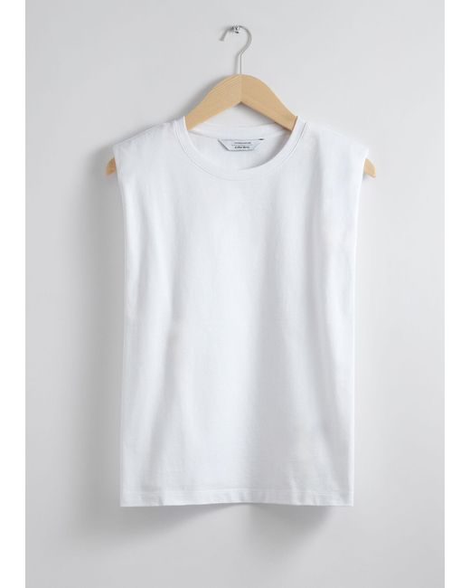 & Other Stories White Padded-shoulder Tank Top