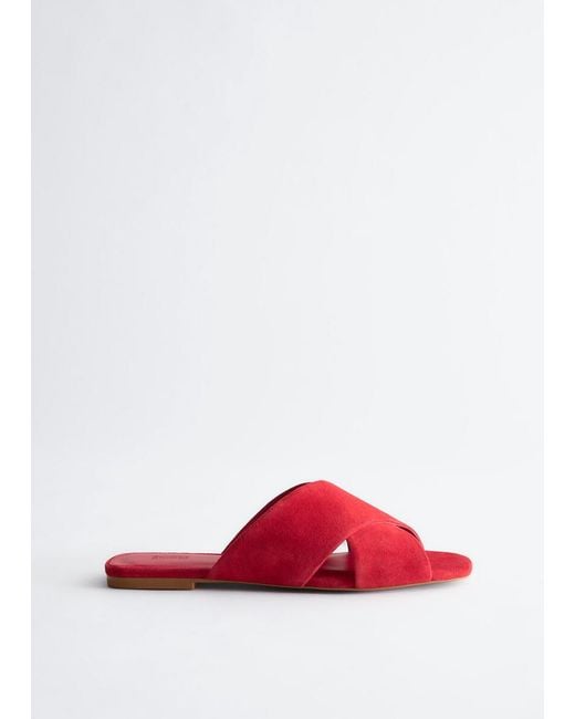 & Other Stories Red Crossover Sandals