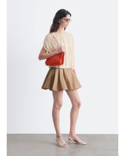 & Other Stories Natural Draped Jersey Top