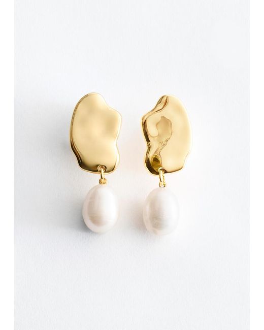 & Other Stories Multicolor Freshwater Pearl Pendant Earrings