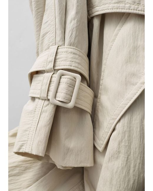 & Other Stories Natural Crinkle-effect Trench Coat