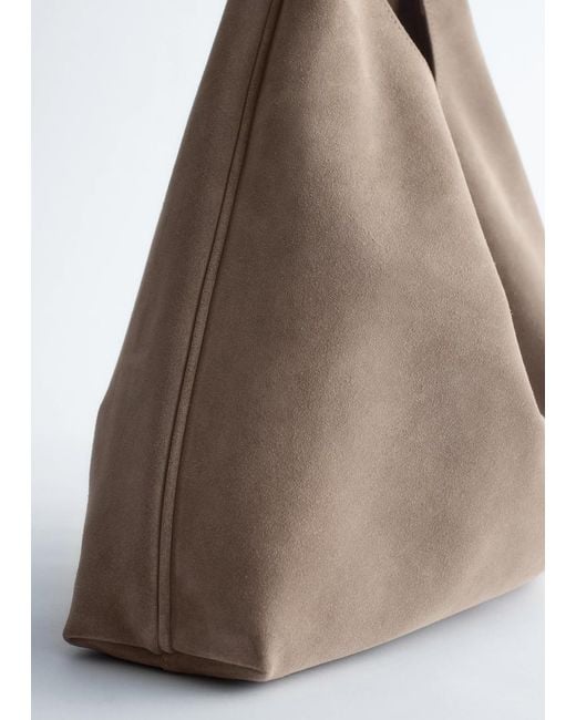 & Other Stories Brown Large Suede Tote Bag