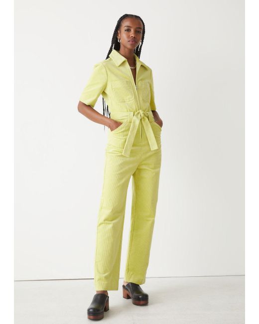Cotton Belted Short Sleeve Jumpsuit 