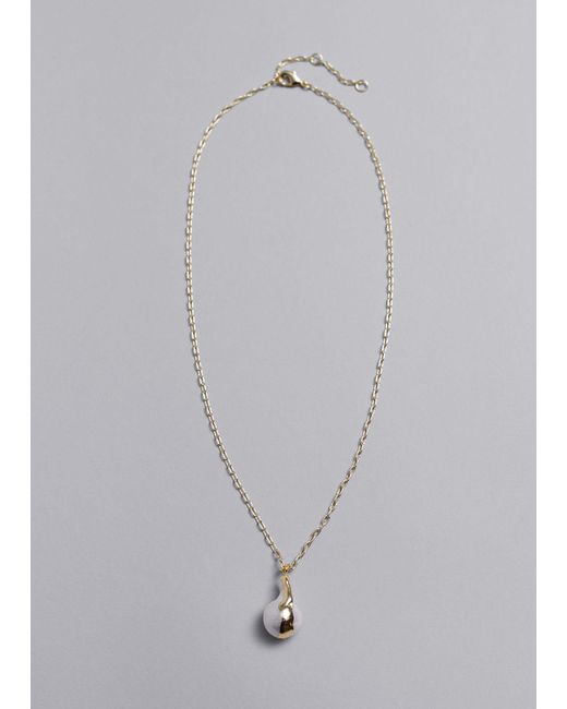 & Other Stories White Chunky Pearl Necklace