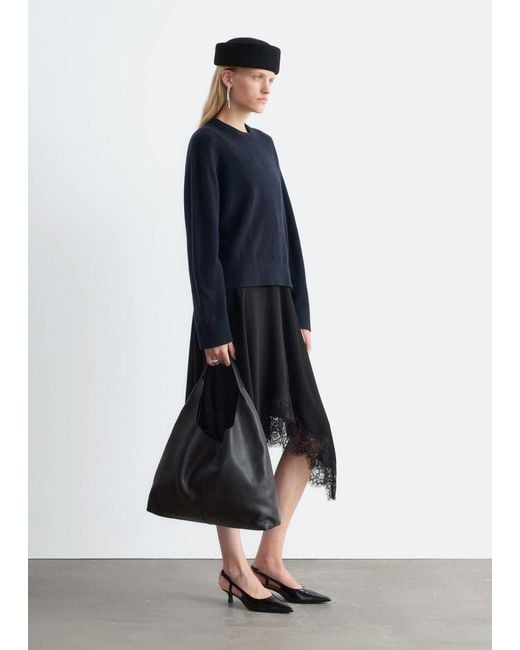 & Other Stories Blue Boxy Knit Jumper