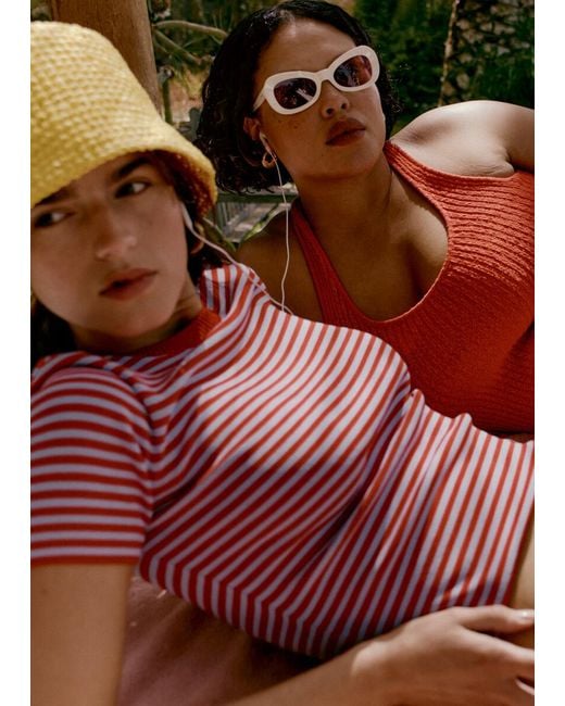 & Other Stories Red Cotton Racerback Top