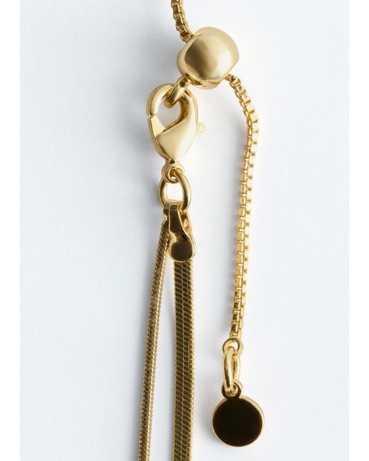 & Other Stories Brown Knot-Detail Lariat Necklace